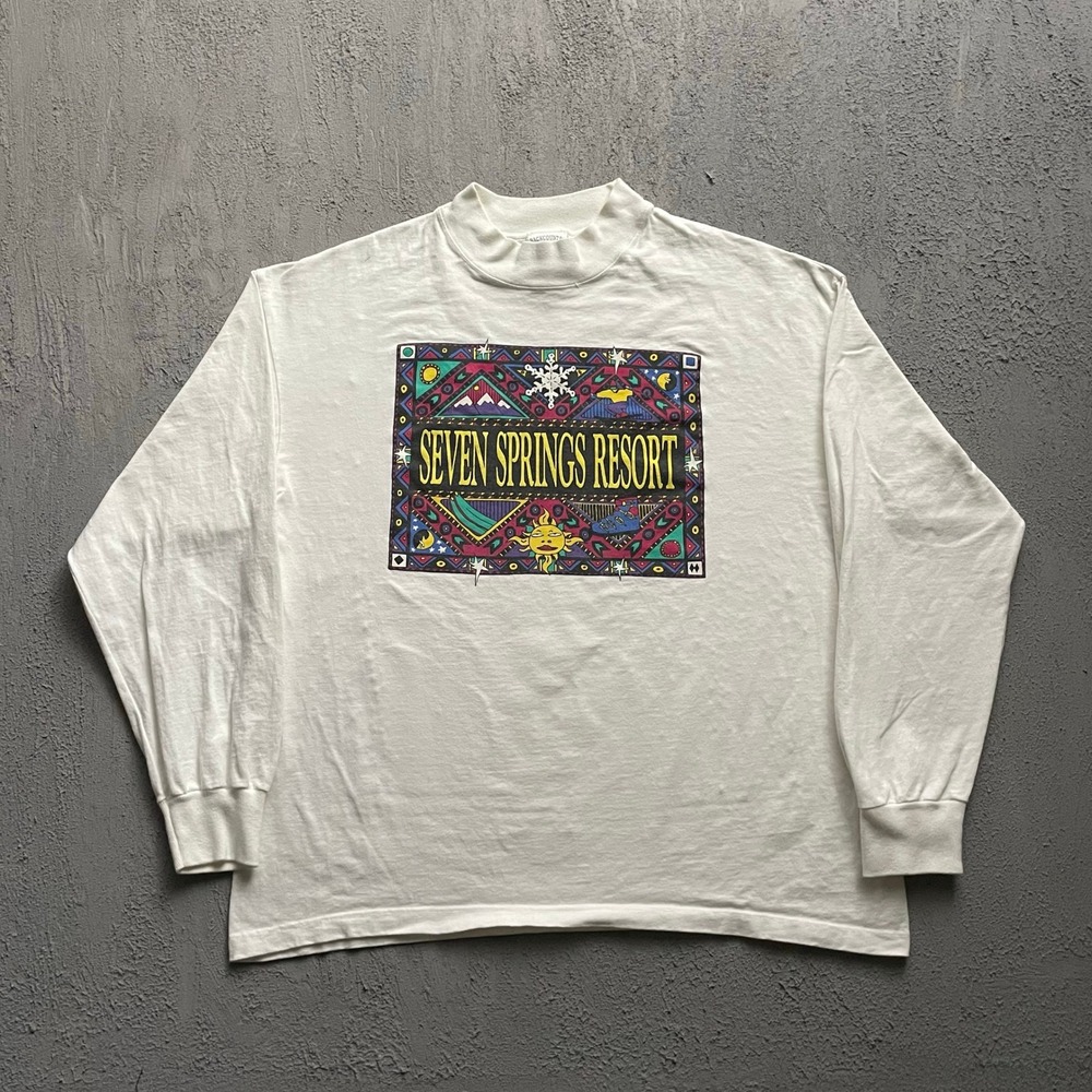 Vintage Seven Springs Resort Shirt Mens X-Large White 1990s Backcountry Clothing